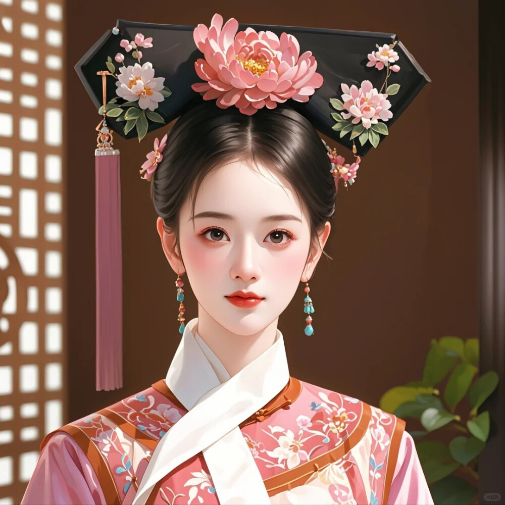 宫廷佳人清宫美人古装手绘ai手绘