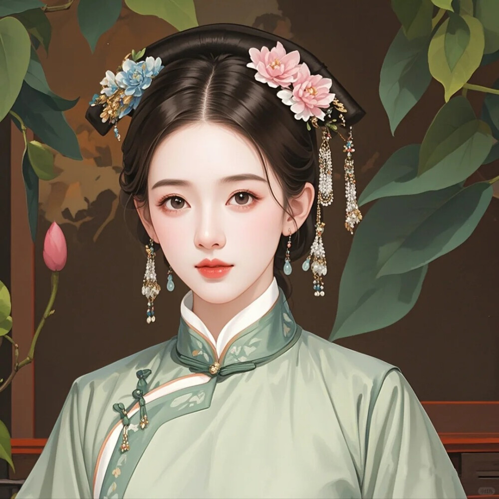 宫廷佳人清宫美人古装手绘AI手绘