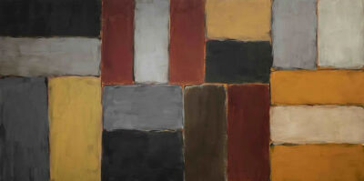 肖恩·斯库利 ，《夜之女王 Königin der Nacht 》
亚麻布上油彩，165 × 330 cm
2003 ©Sean Scully，致谢艺术家及里森画廊
