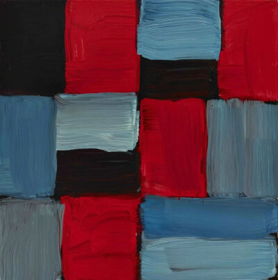 肖恩·斯库利，《艾克斯 壁之一 Aix Wall 1 》
铜板油画，50 × 50 cm，2021 
©Sean Scully，致谢艺术家及里森画廊
