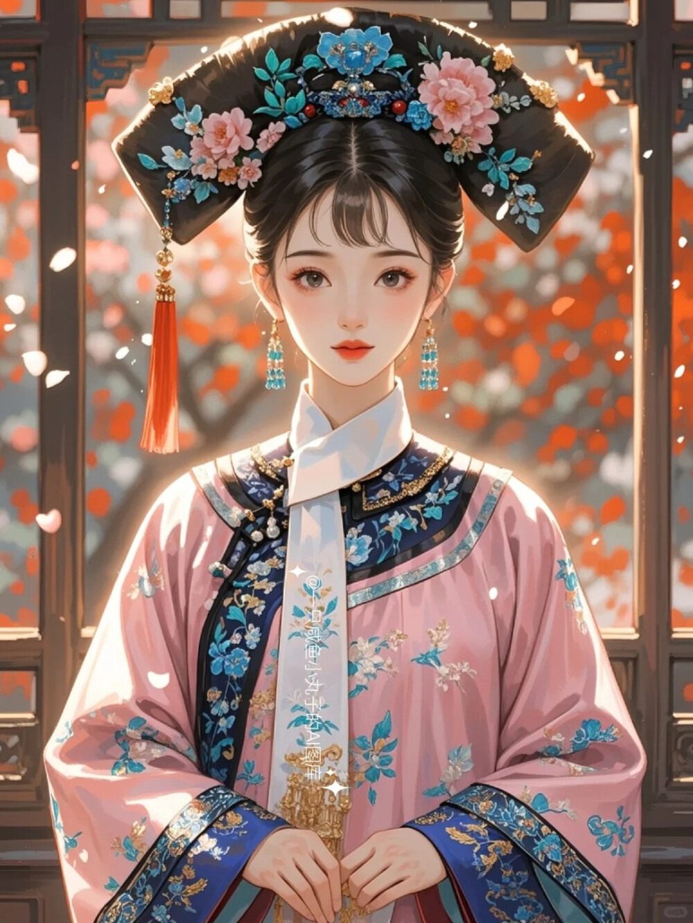 宫廷佳人清宫美人古装手绘ai手绘