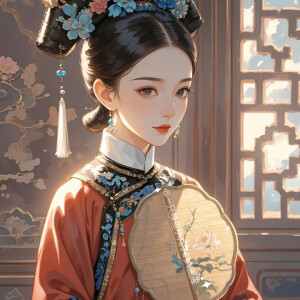 宫廷佳人清宫美人古装手绘ai手绘