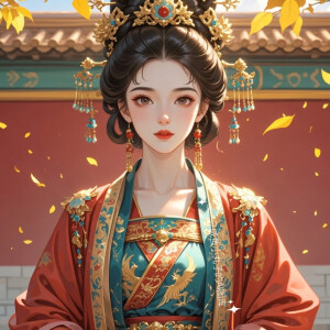宫廷佳人清宫美人古装手绘ai手绘