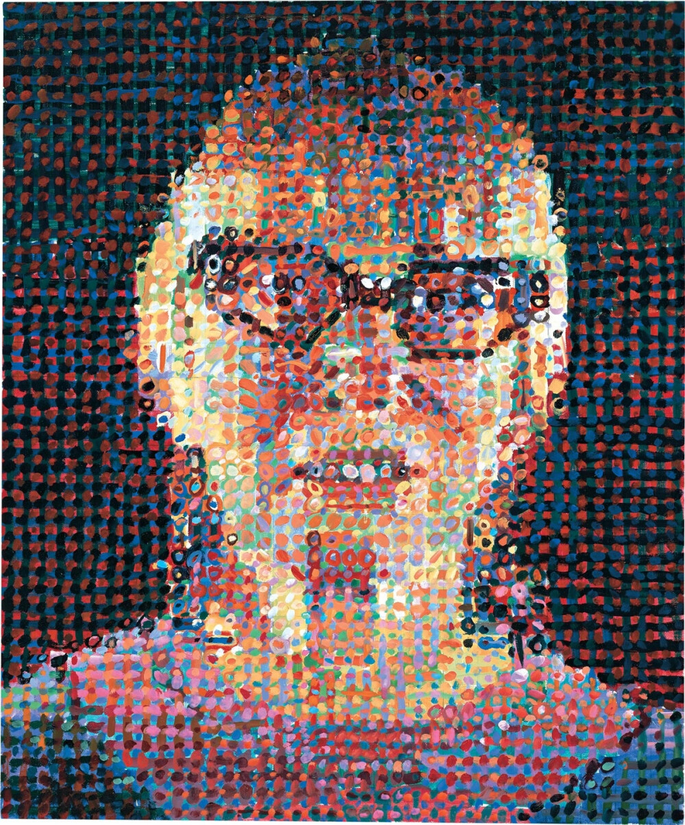 查克·克劳斯（Chuck Close，1940年7月5日-2021年8月19日），生于美国华盛顿州门罗市，曾就学于华盛顿大学、耶鲁大学、维也纳造型艺术学院，是一位美国人物肖像画家，美国超级写实主义画家，照相现实主义的代表画家。