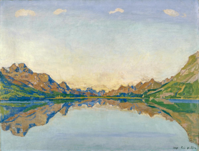 费迪南德·霍德勒
赫布斯特的席尔瓦普拉纳湖(Der Silvaplanersee im Herbst)，1907年
