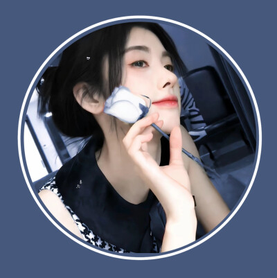 鞠婧祎蓝色系圆框