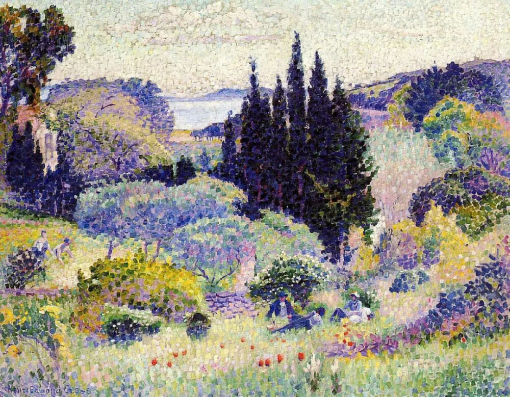 Henri-Edmond Cross：Cypress, April，1904