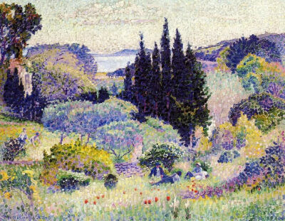 Henri-Edmond Cross：Cypress, April，1904