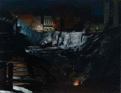 Excavation at Night，1908
布面油画，86.4 x 111.8 厘米
私人收藏
