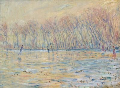 Claude Monet: Ice Skaters at Giverny, 1899