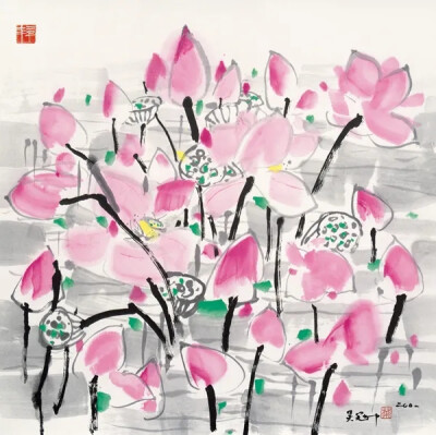 阳光下的荷花，2001年