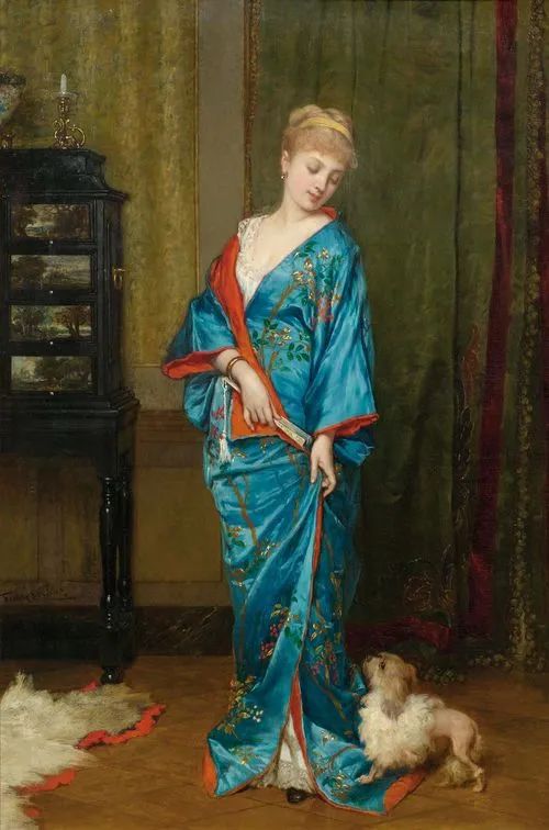 弗朗斯·维尔哈斯：穿和服的女士，1847 – 1897 年