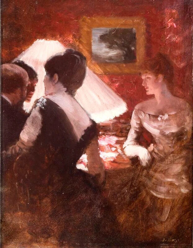 朱塞佩·德·尼蒂斯（Giuseppe de Nittis）意大利画家，生于1846年2月25日，卒于1884年8月12日，是当时画坛中的具有着举足轻重地位的画家之一。他的作品的风格很是独特，同时结合了印象主义和艺术展览的风格特点，将二者很好地糅合在一起，融会贯通，形成了自己的独特的风格。