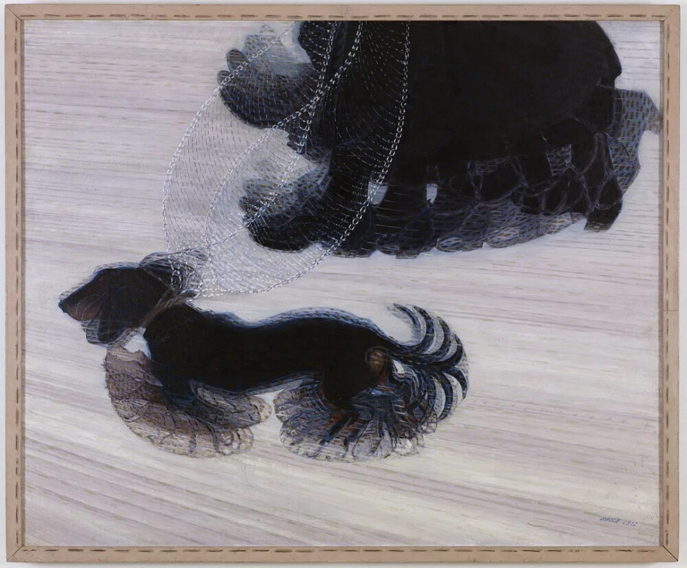 《链子小狗在奔跑》，贾科莫·巴拉 （未来主义）
Dynamism of a Dog on a Leash, Giacomo Balla, 1912 
