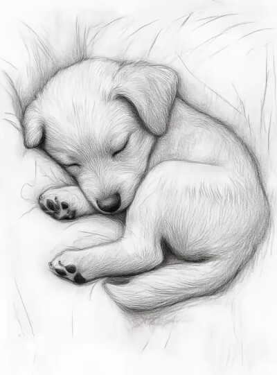 素描猫狗
