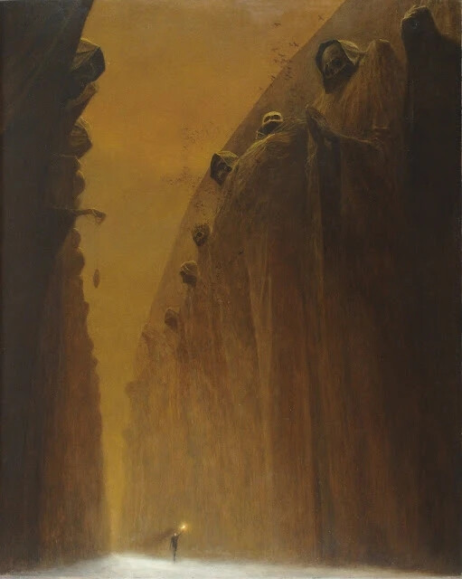 贝克辛斯基（Zdzislaw Beksinsk，1929-2005），被称为黑暗艺术大师，他是见过地狱的艺术家。他生于波兰南方的山诺克。画家、摄影师与雕刻家于一身。擅长“空想艺术”。他自称风格含有巴洛克与歌德的意涵。