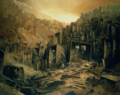 贝克辛斯基（Zdzislaw Beksinsk，1929-2005），被称为黑暗艺术大师，他是见过地狱的艺术家。他生于波兰南方的山诺克。画家、摄影师与雕刻家于一身。擅长“空想艺术”。他自称风格含有巴洛克与歌德的意涵。