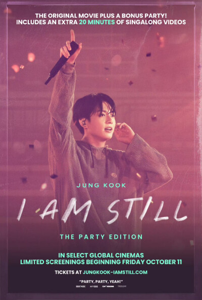 240930
官推更新柾国相关
<JUNG KOOK: I AM STILL WITH YOU> Party Edition Announcement