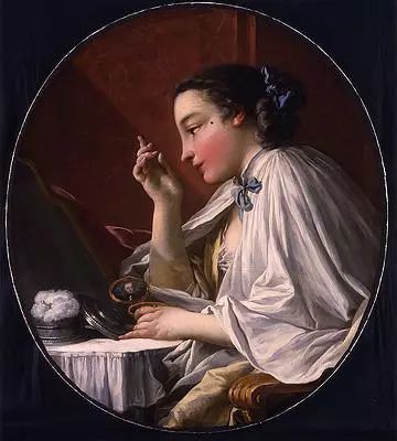 Fran?ois Boucher，La mouche: Une dame à sa toilette