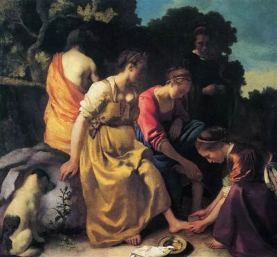 Johannes Vermeer, Diana and her Companions
 97.8 x 104.6 cm,1653- 1654, Mauritshuis, Hague, Netherlands
