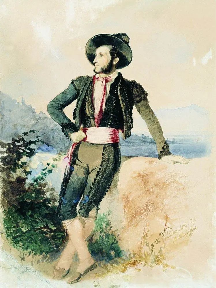 Aivazovsky in Italian costume, Vasily Sternberg, 1842