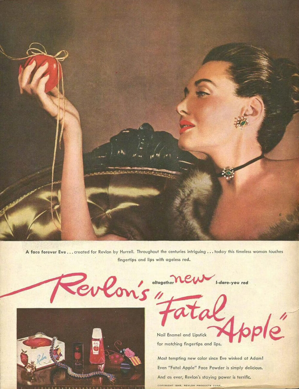 1940年代露华浓(Revlon)的彩妆广告。 ​​​