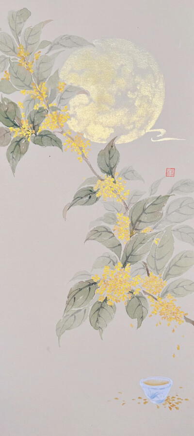 桂花没骨画壁纸