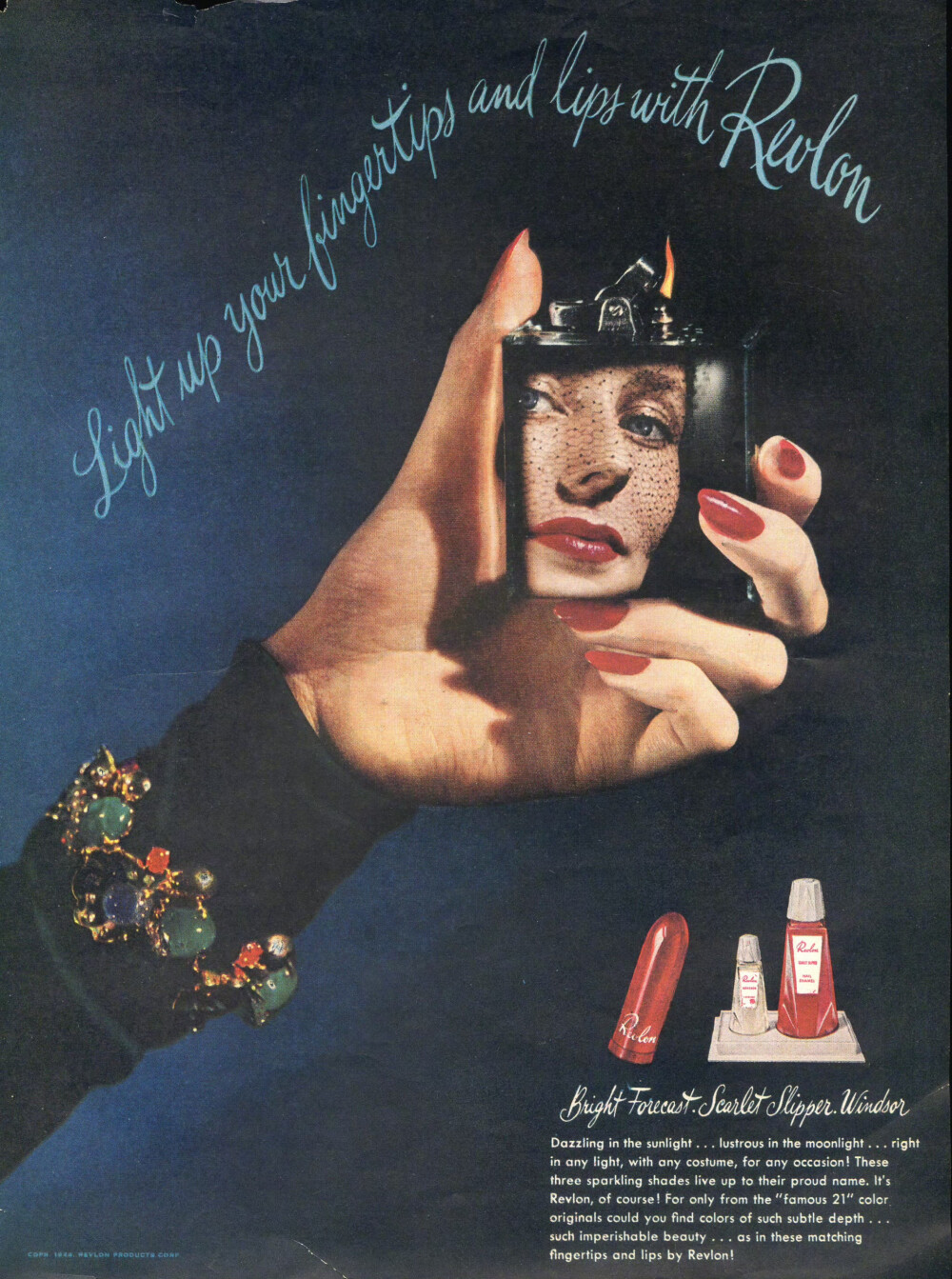 1940年代露华浓(Revlon)的彩妆广告。 ​​​