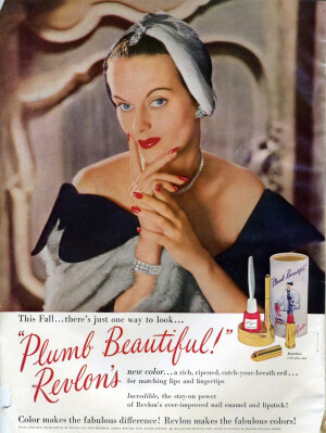 1940年代露华浓(Revlon)的彩妆广告。 ​​​