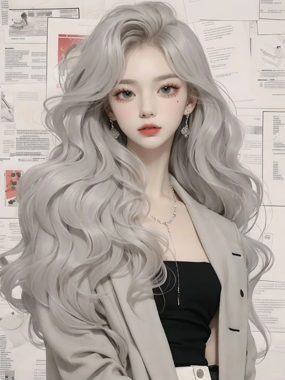 手绘 杂志 女头