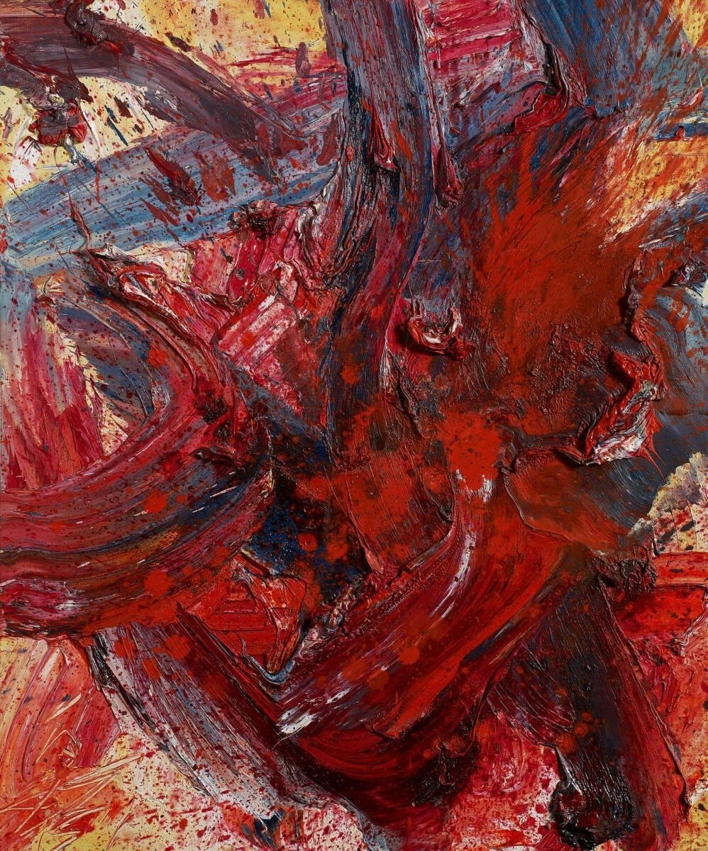 白发一雄（Kazuo Shiraga），日本画家、行为艺术家，日本“零族”艺术团体及“具体派”艺术团体成员，生于日本尼崎市。早期艺术创作带有行为艺术的形式，后期受美国抽象艺术的影响创作出独具特色的艺术手法——“足绘”。常将自己的艺术创作行为看作是身体的“瞬间生命力对生与死的诀择”。