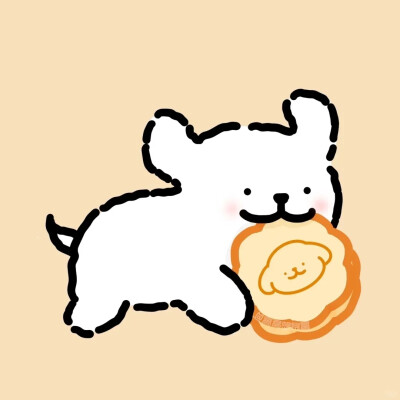 线条小狗情头—中秋月饼