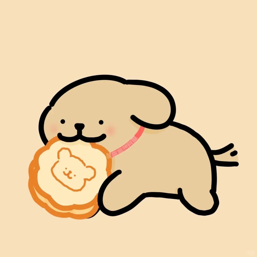 线条小狗情头—中秋月饼