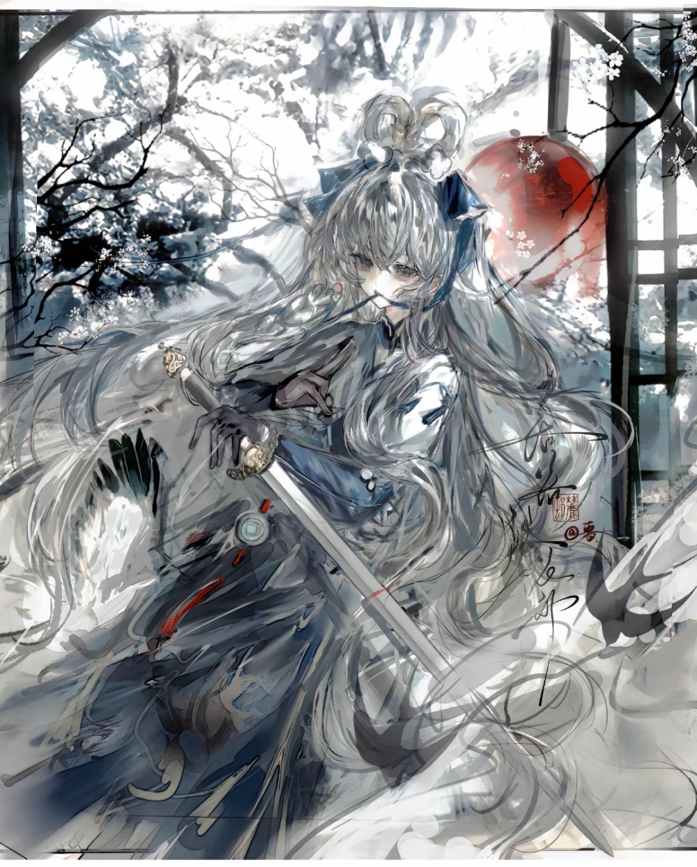 画师仰山雪原创画作摸鱼*洛天依