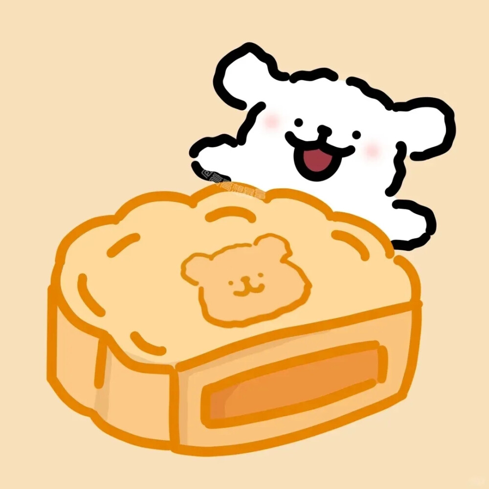 线条小狗情头—中秋月饼