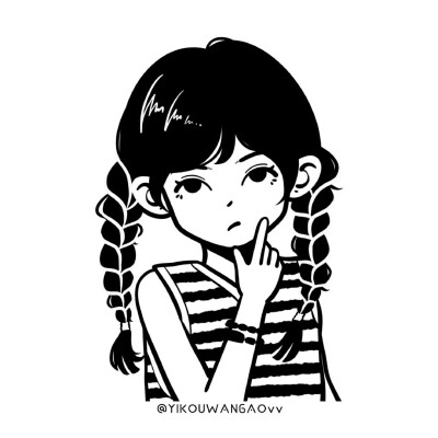 黑白简笔合集头像