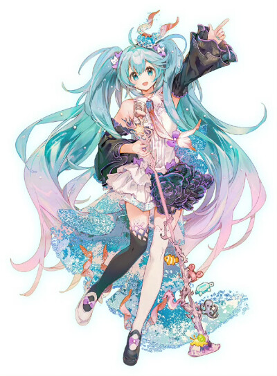 初音未来「MIKU EXPO 2024 新西兰 & 澳大利亚」视觉图（画：Namie） ​