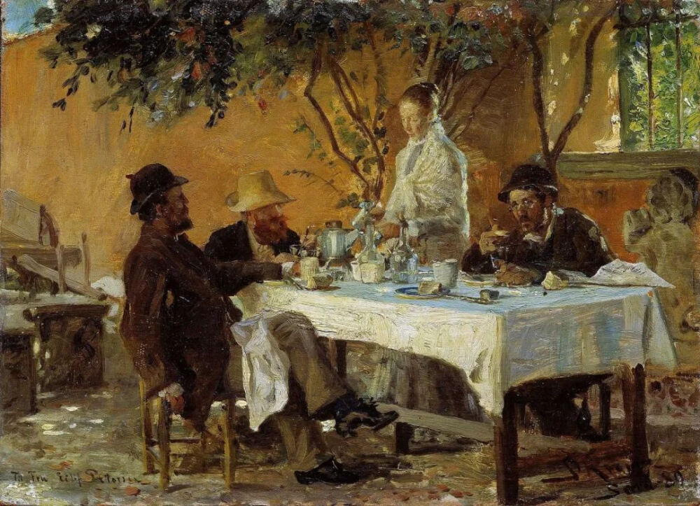 Peder Severin Krøyer：索拉的早餐，1880年
挪威国家美术馆
