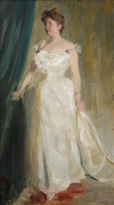 Peder Severin Krøyer：Lillie Suzanne Raben-Levetzau 肖像，1899年
丹麦哥本哈根艺术博物馆
