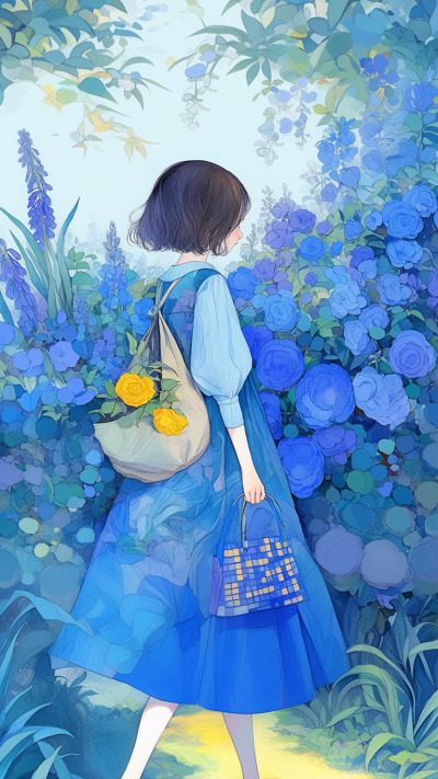 治愈插画原创壁纸‖微信公众号:画个插画
-走在追月亮的小路上