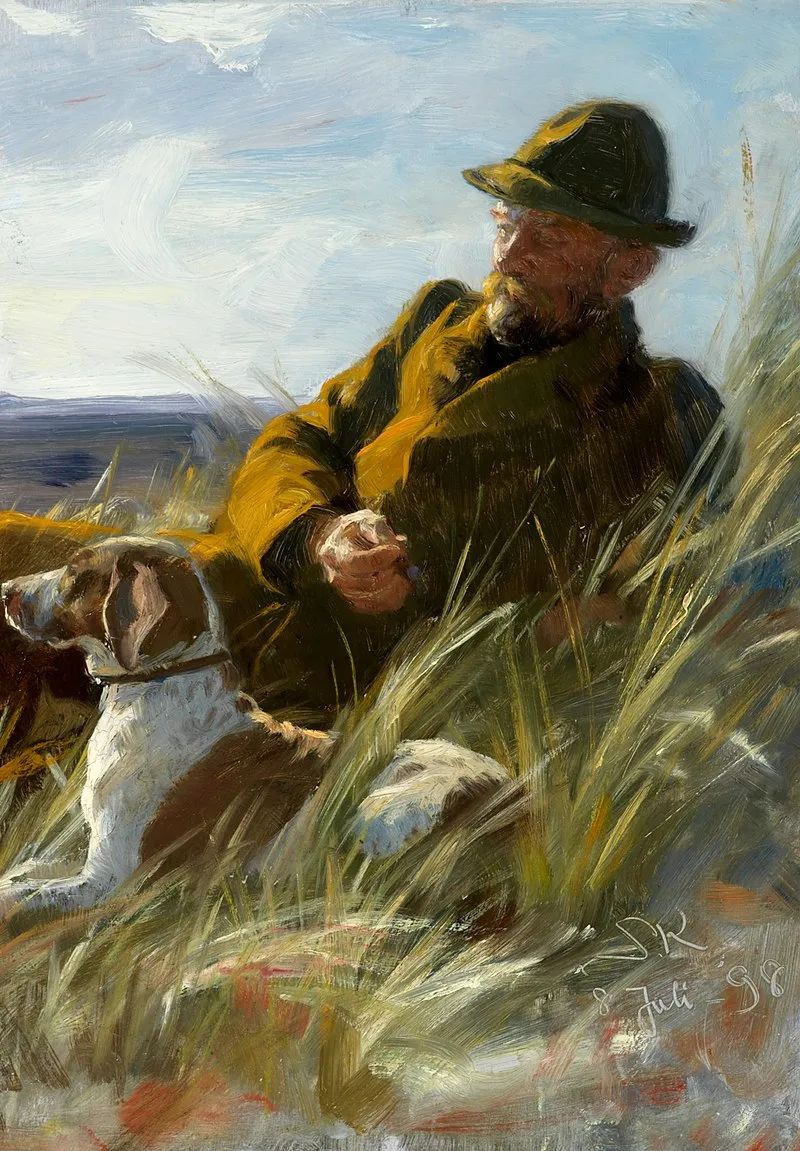 Peder Severin Krøyer：农场主CF Dahlerup 和他的猎犬，1898 年
斯卡恩艺术博物馆
