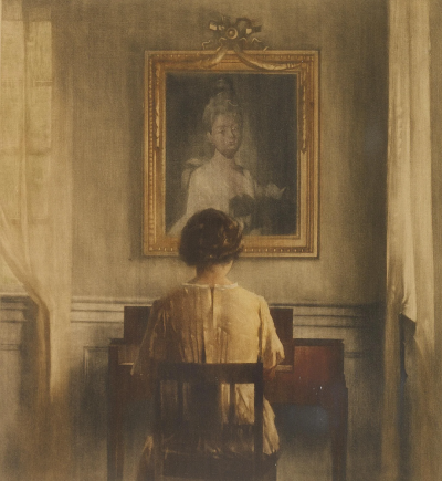 Peter Ilsted：弹琴的女士，1911年