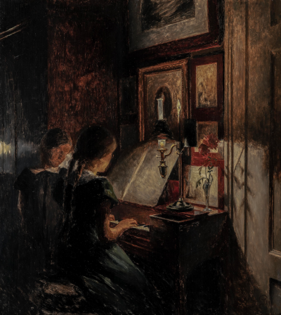 Peter Ilsted：深夜弹钢琴的女孩，1904年