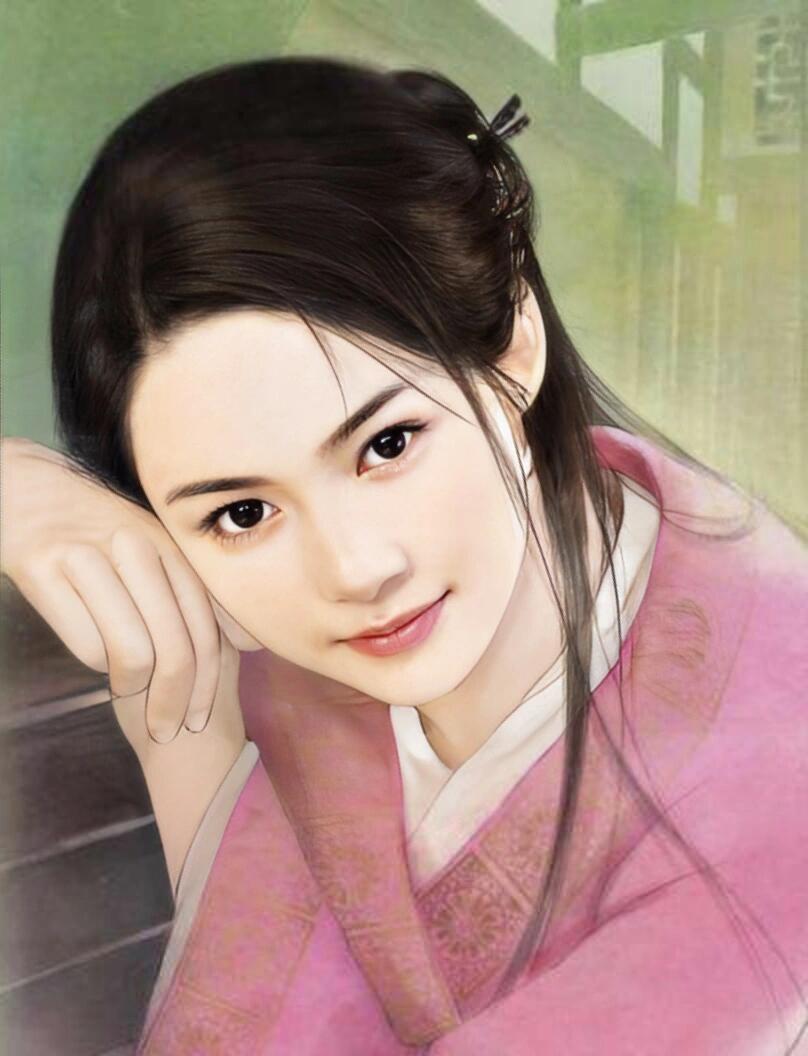 宝髻松松挽就，铅华淡淡妆成