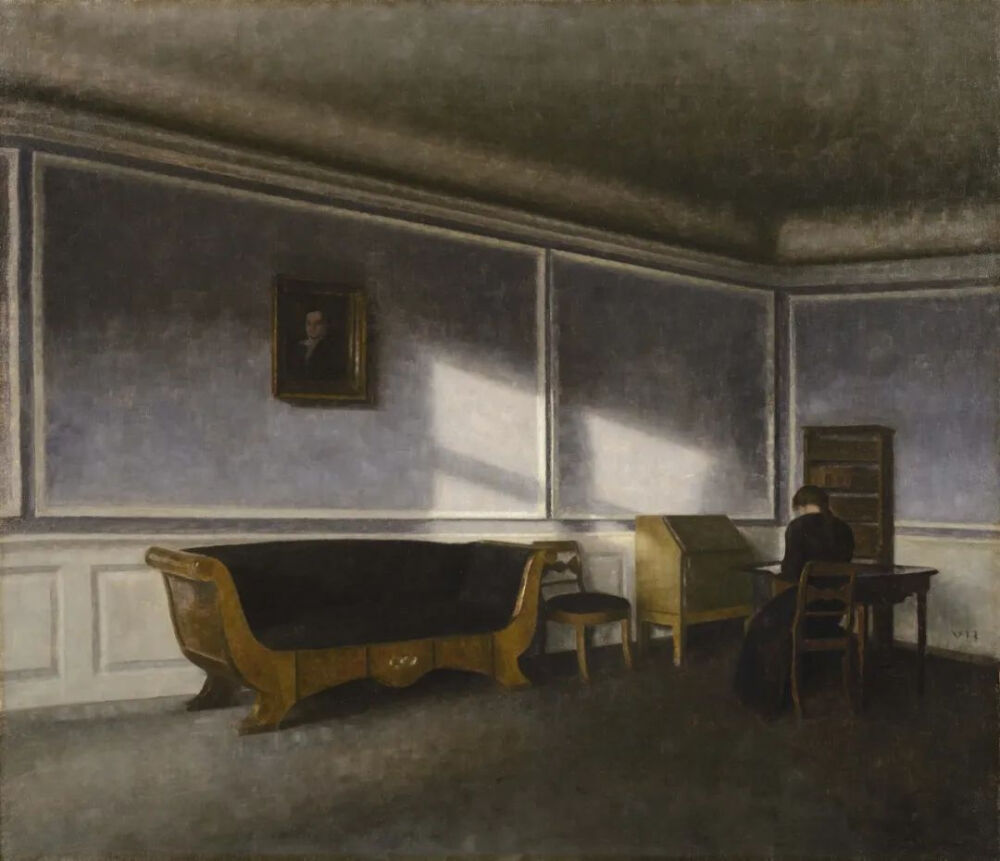 Vilhelm Hammershøi：客厅里的阳光，1910年
加拿大国家美术馆
