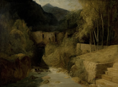 卡尔·布莱肯 (Carl Blechen)，《阿马尔菲附近的米尔斯谷》(The Valley of Mills near Amalfi  )（约 1830 年）。照片由普克勒王子博物馆基金会 - 布兰尼茨公园和城堡提供。