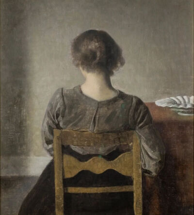 Vilhelm Hammershøi：艾达在休息，1905年