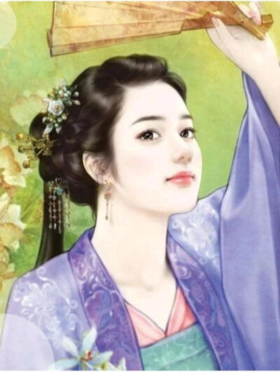 朱唇一点桃花殷，宿妆娇羞偏髻鬟。
——唐·岑参《醉戏窦子美人》