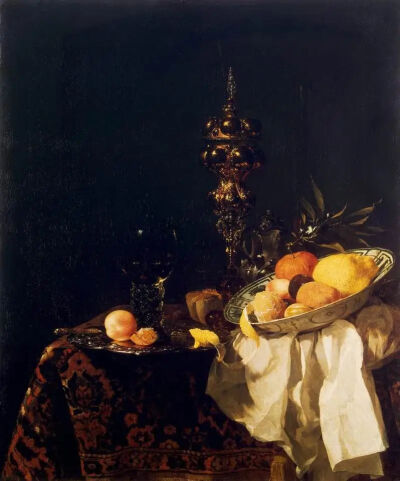 Willem Kalf：静物，1653 年 - 1654 年
俄罗斯圣彼得堡博物馆
