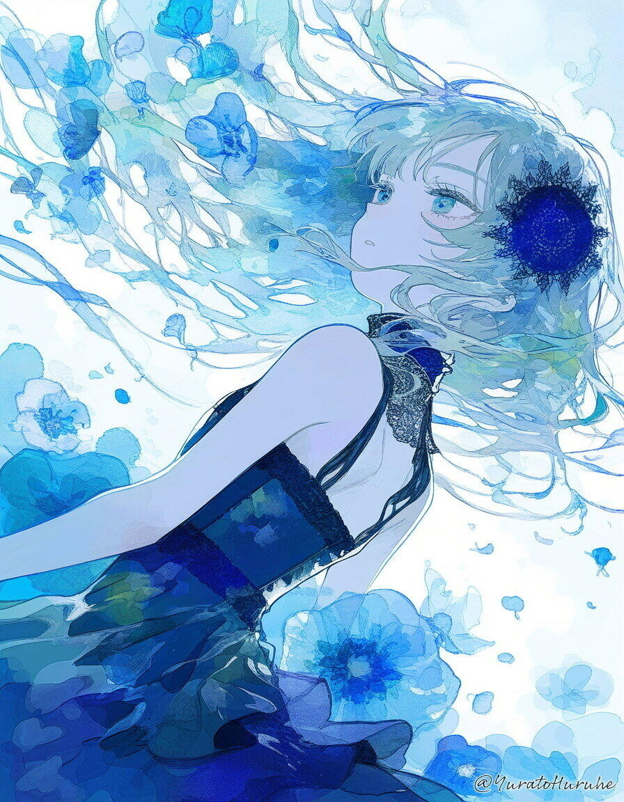 少女与花